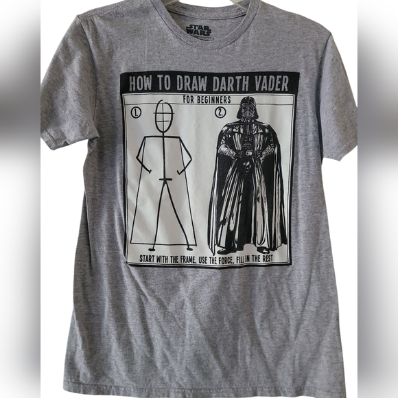 Star Wars Other - Disney Star Wars Gray Darth Vader Drawing Tee Youth MED